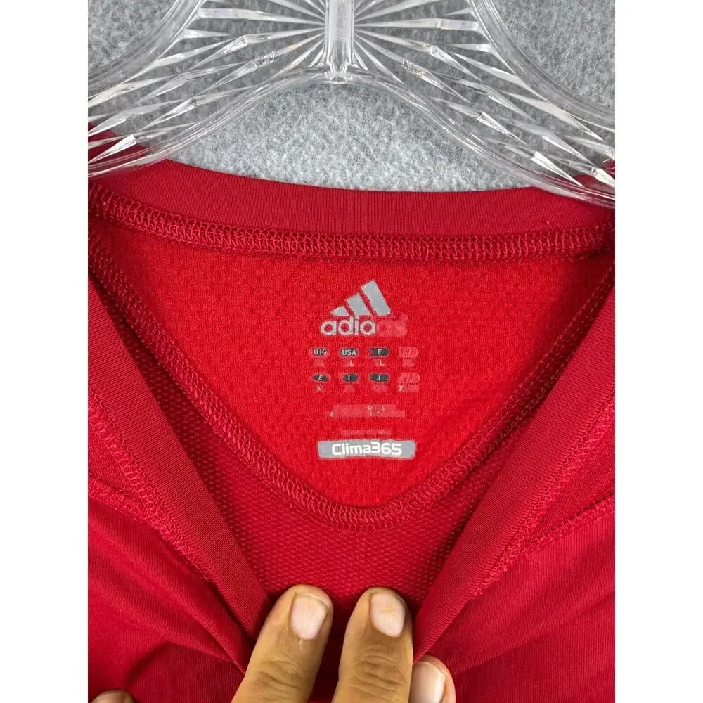 Adidas Clima365‎ Shirt Men's L Red Long Sleeve Workout Base Layer Tee